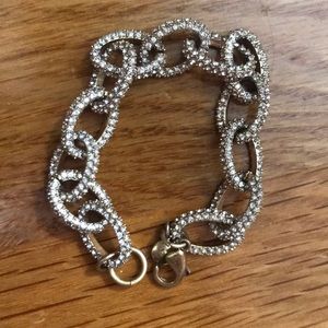 J. Crew Bracelet - gold with with rhinestones